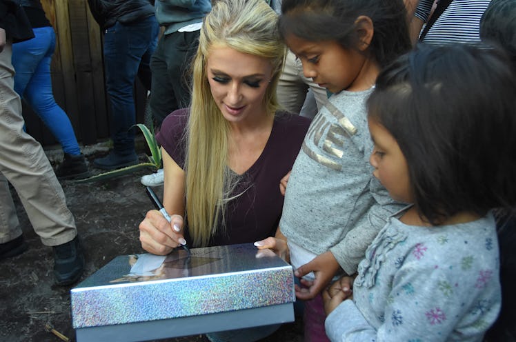 Paris Hilton Visits Reconstruction in Xochimilco