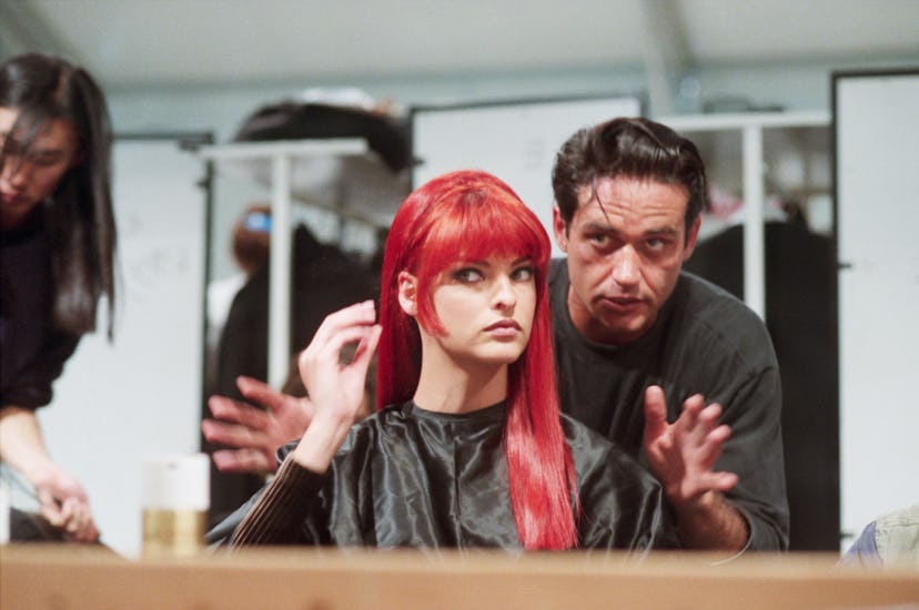 Linda Evangelista with Oribe