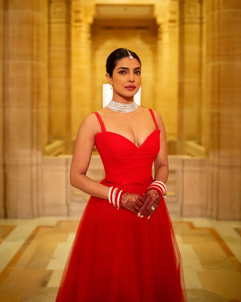 strapless open back dress Long Red Satin Evening Dresses, Sheer Neckline Long Sleeve Beaded Afri –  Simplepromdress main image 1
