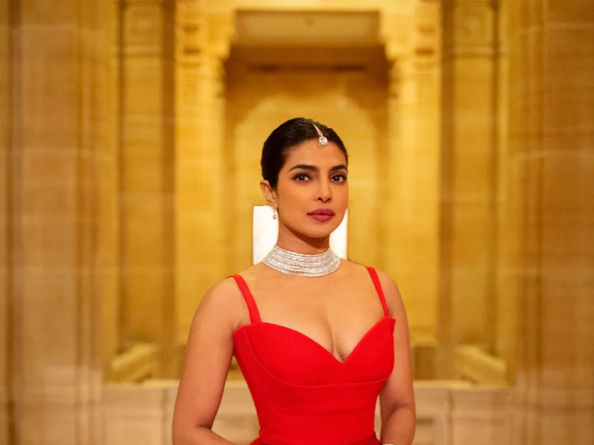 Priyanka Chopra Wore a Custom Red Dior Ballgown to Her Second Wedding Reception Priyanka Chopra Wore a Custom Red Dior Ballgown to Her Second Wedding Reception