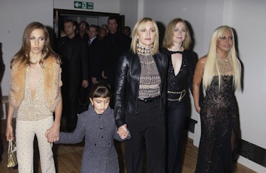 Allegra Versace and mother designer Donatella Versace attend the