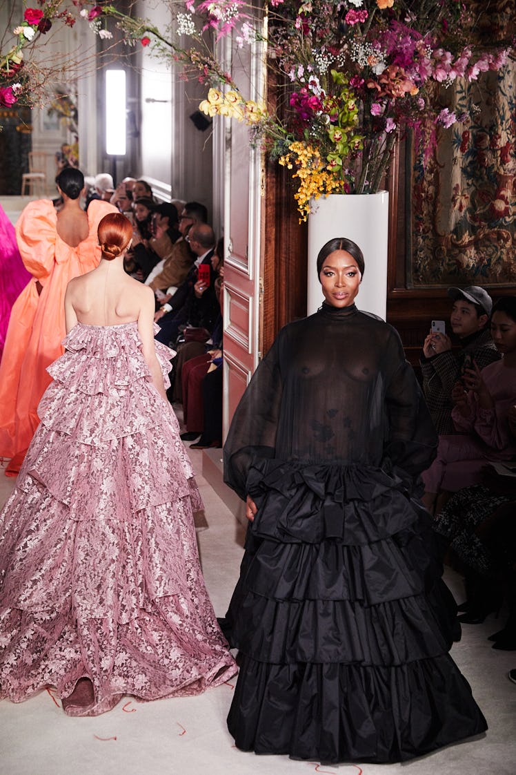 Models walking the runway during Valentino Haute Couture show in Paris