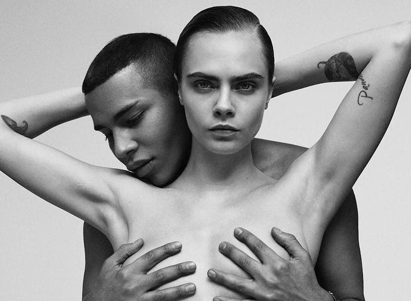 Cara Delevingne and olivier rousteing balmain