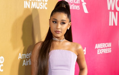 Ariana Grande wearing dress by Christian Siriano attends