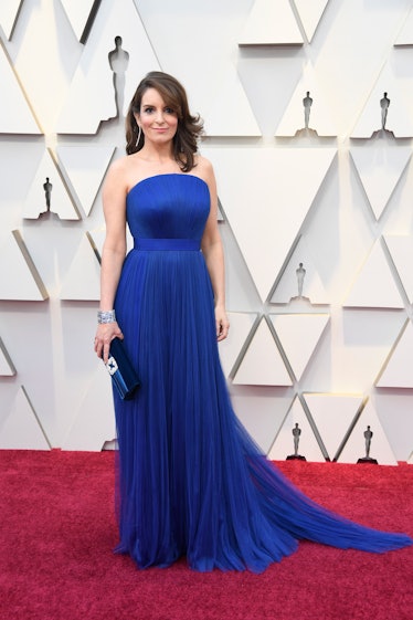 Tina Fey wearing Vera Wang while attending the 2019 Oscars Red carpet 