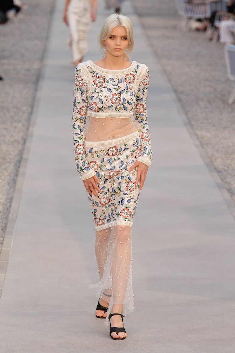 Abbey Lee Kershaw walks the runway during the Chanel Collection Croisiere Show 2011-2012 fashion sho...