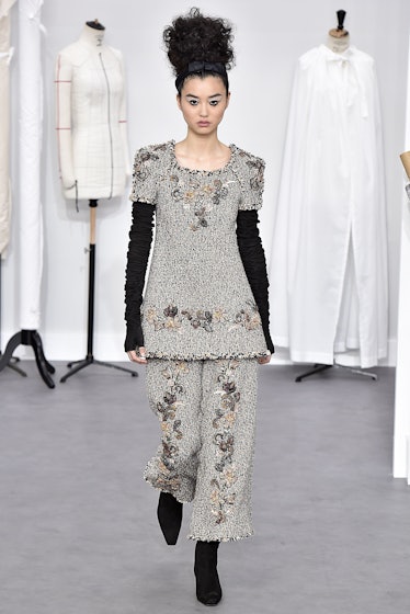 Estelle Chen walking the runway during the Chanel Haute Couture Fall-Winter 2016-2017 fashion show.