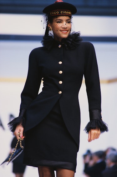 Supermodel Veronica Webb Wearing Chanel Winter Couture Collection