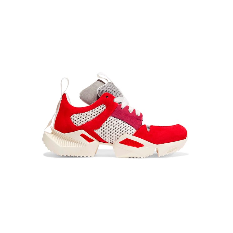 Red and white Unravel Project sneaker