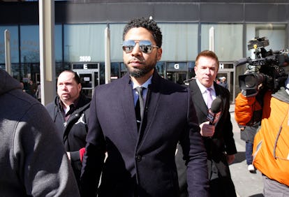 Actor Jussie Smollett Appears Outside Of Court After It Was Announced That All Charges Have Been Dro...