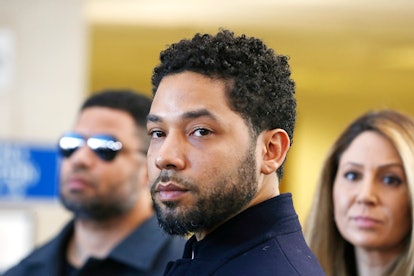 Actor Jussie Smollett Appears Outside Of Court After It Was Announced That All Charges Have Been Dro...