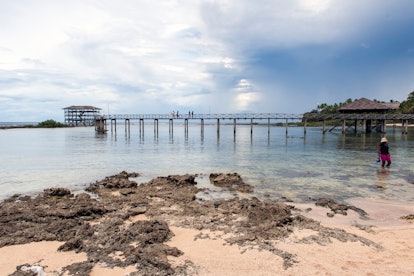 The jetty at Cloud 9, a reef break fuelled by the Philippine