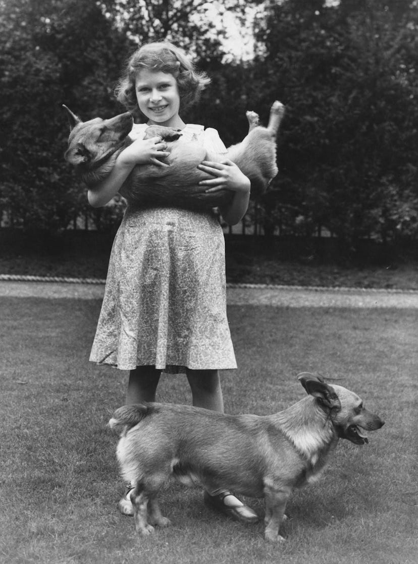 Princess Elizabeth and her corgis