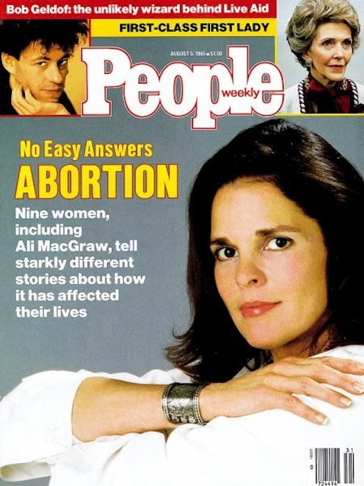 Ali McGraw on the cover of a ‘People’ issue about her abortion story