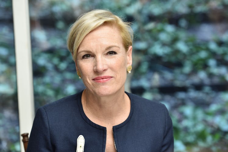 Cecile Richards wearing a navy jacket