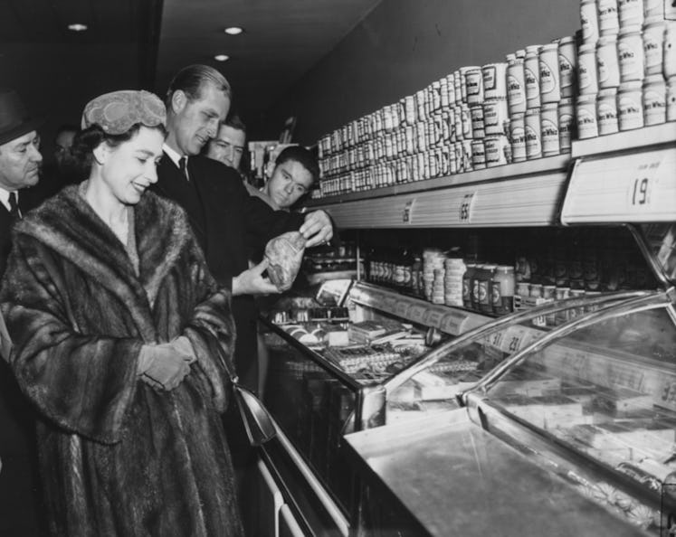 Queen Elizabeth II And Prince Philip Visit A Supermarket