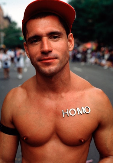 Gay man displays his homosexuality