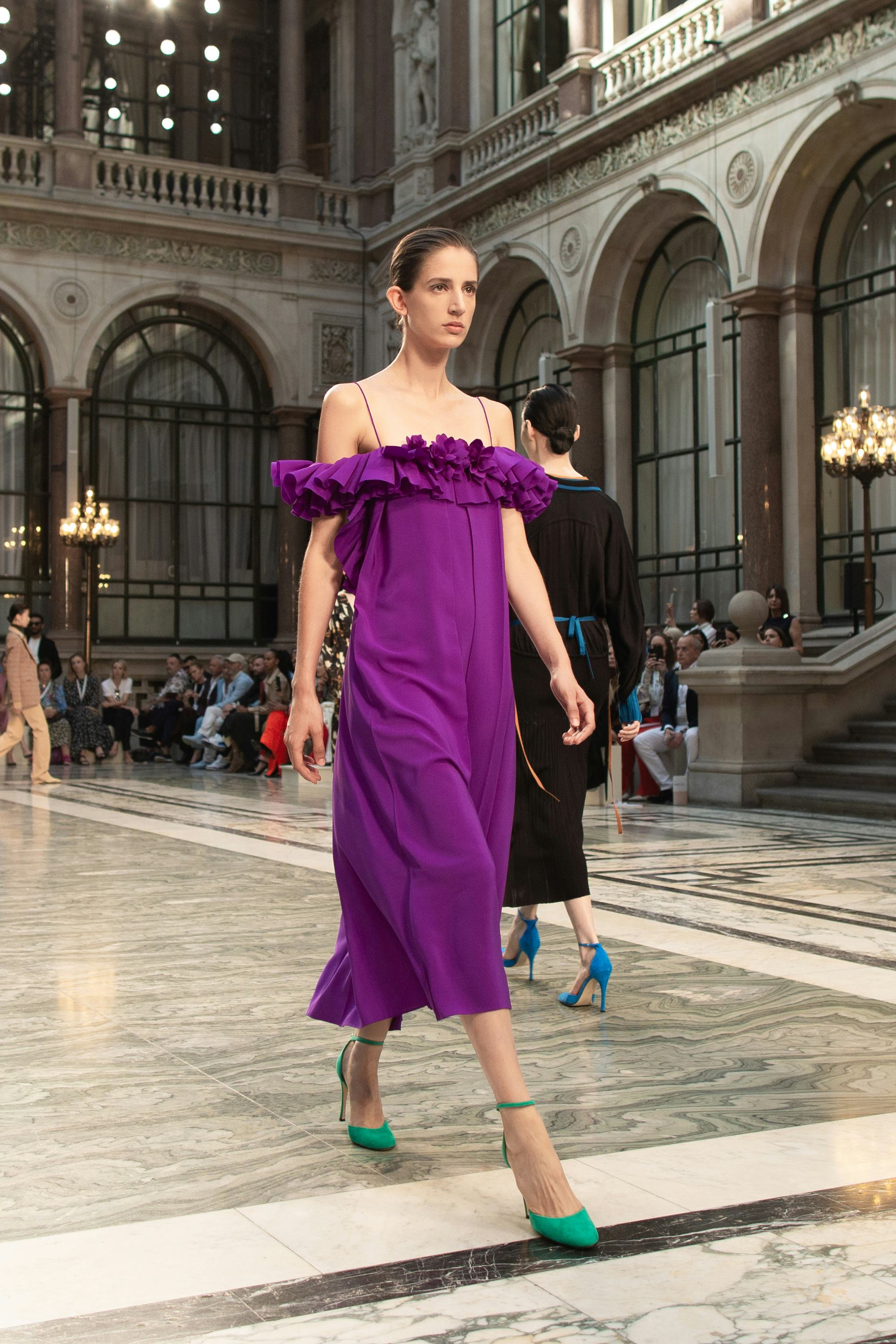 victoria beckham purple dress