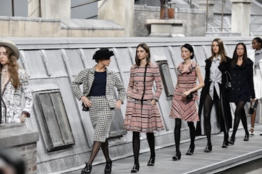 Chanel throws it back to the Noughties with leggings under dresses