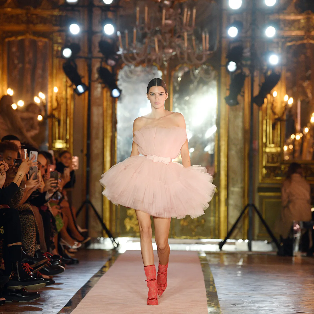 kendall jenner pink tutu dress Kendall Jenner Wears Giambattista Valli Hot Pink Dress at amfAR CAnnes