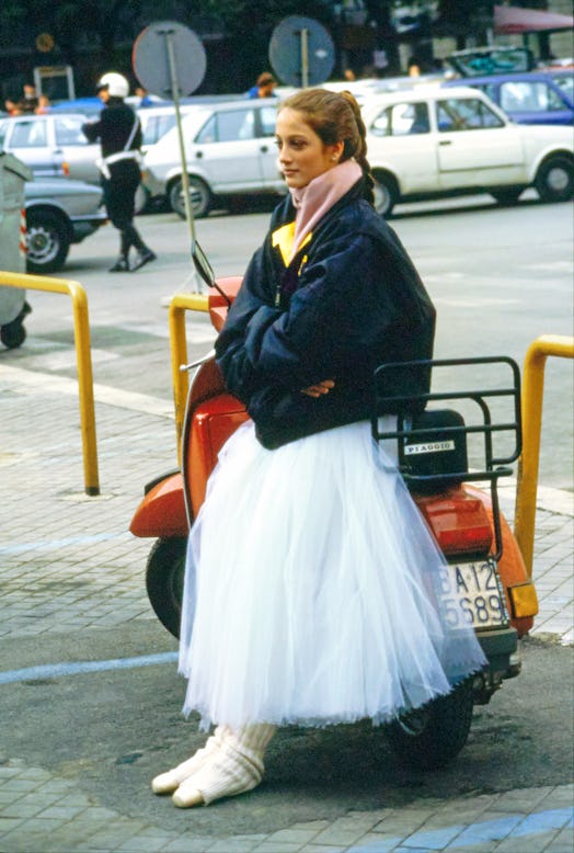 Julie Kent Leaning on a Scooter, Vogue