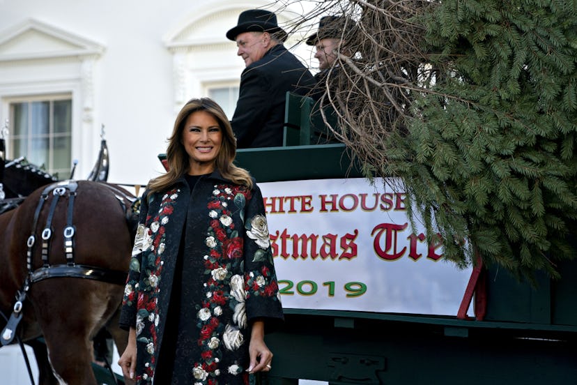 White House Christmas Tree Presented To Melania Trump