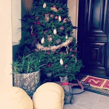 A Christmas tree at Kourtney Kardashian's Christmas party