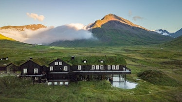 Deplar Farm building in Troll Peninsula, Iceland