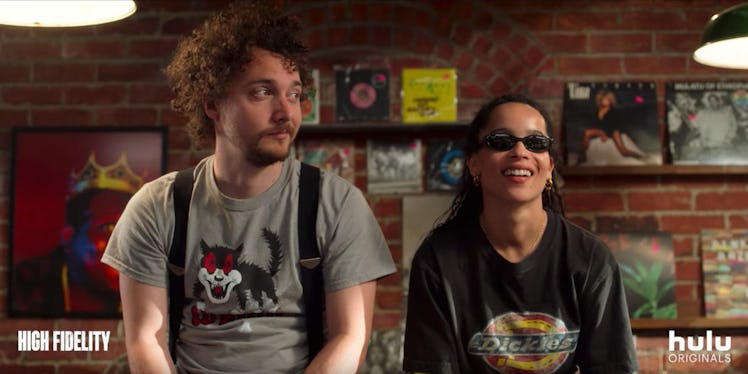 An insert with David H. Holmes and Zoë Kravitz from the High Fidelity trailer