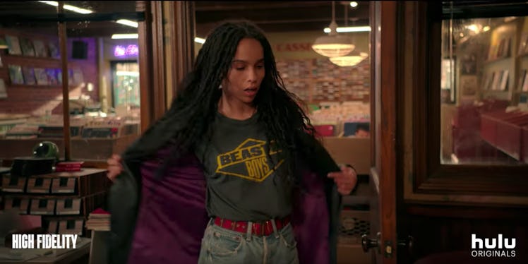 An insert with Zoë Kravitz from the High Fidelity trailer