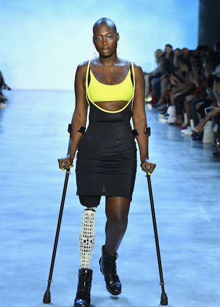 Mama Cax, a model and activist, graced the runway using crutches.