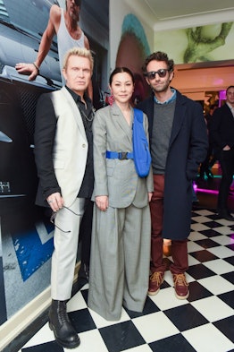Billy Idol, China Chow, and Alex Israel standing and posing at W Magazine’s Best Performances Party