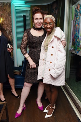Lynn Hirschberg and Cynthia Erivo standing and posing at W Magazine’s Best Performances Party