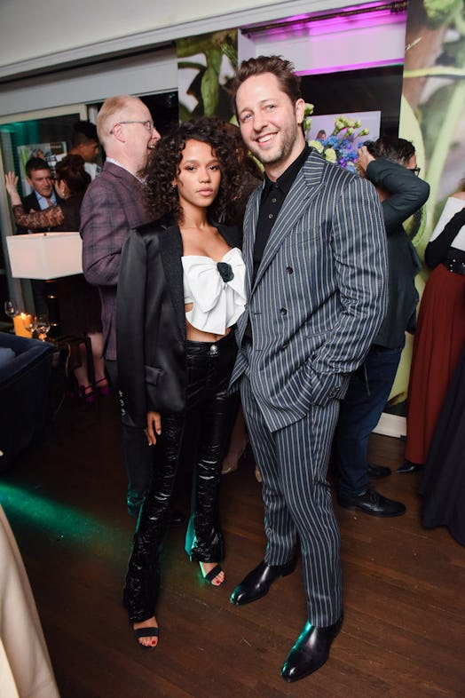 Taylor Russell and Derek Blasberg standing and posing at W Magazine’s Best Performances Party
