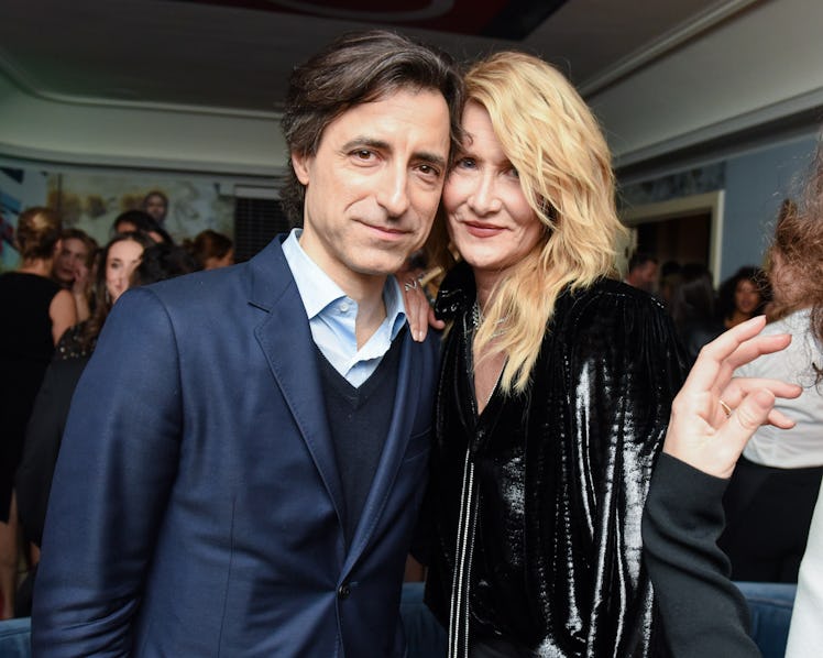 Noah Baumbach and Laura Dern X posing and hugging W Magazine’s Best Performances Party