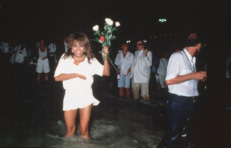 Tina Turner in the sea on 1988 New Years Eve in Rio de Janeiro