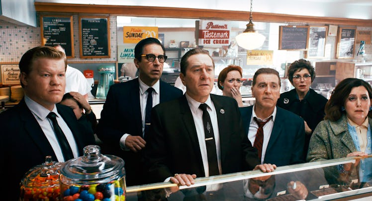 Jesse Plemons, Ray Romano, Robert De Niro, and Al Pacino in The Irishman 