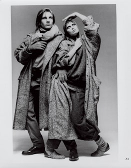 Two models wearing looks from Sub-Urban, Smith’s fall 1984 collection for WilliWear