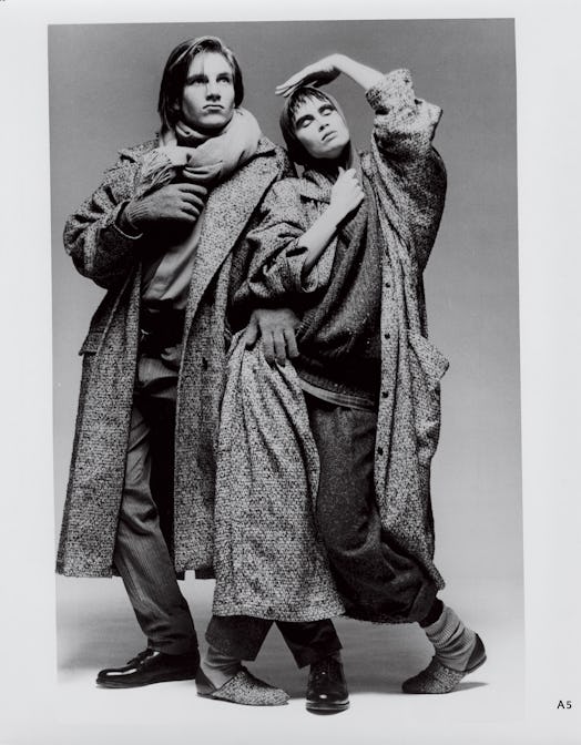 Two models wearing looks from Sub-Urban, Smith’s fall 1984 collection for WilliWear