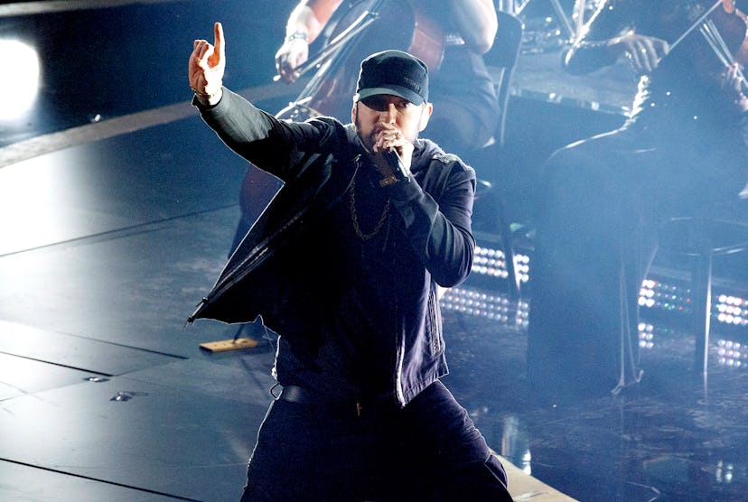 Eminem performing at the 2020 Oscars