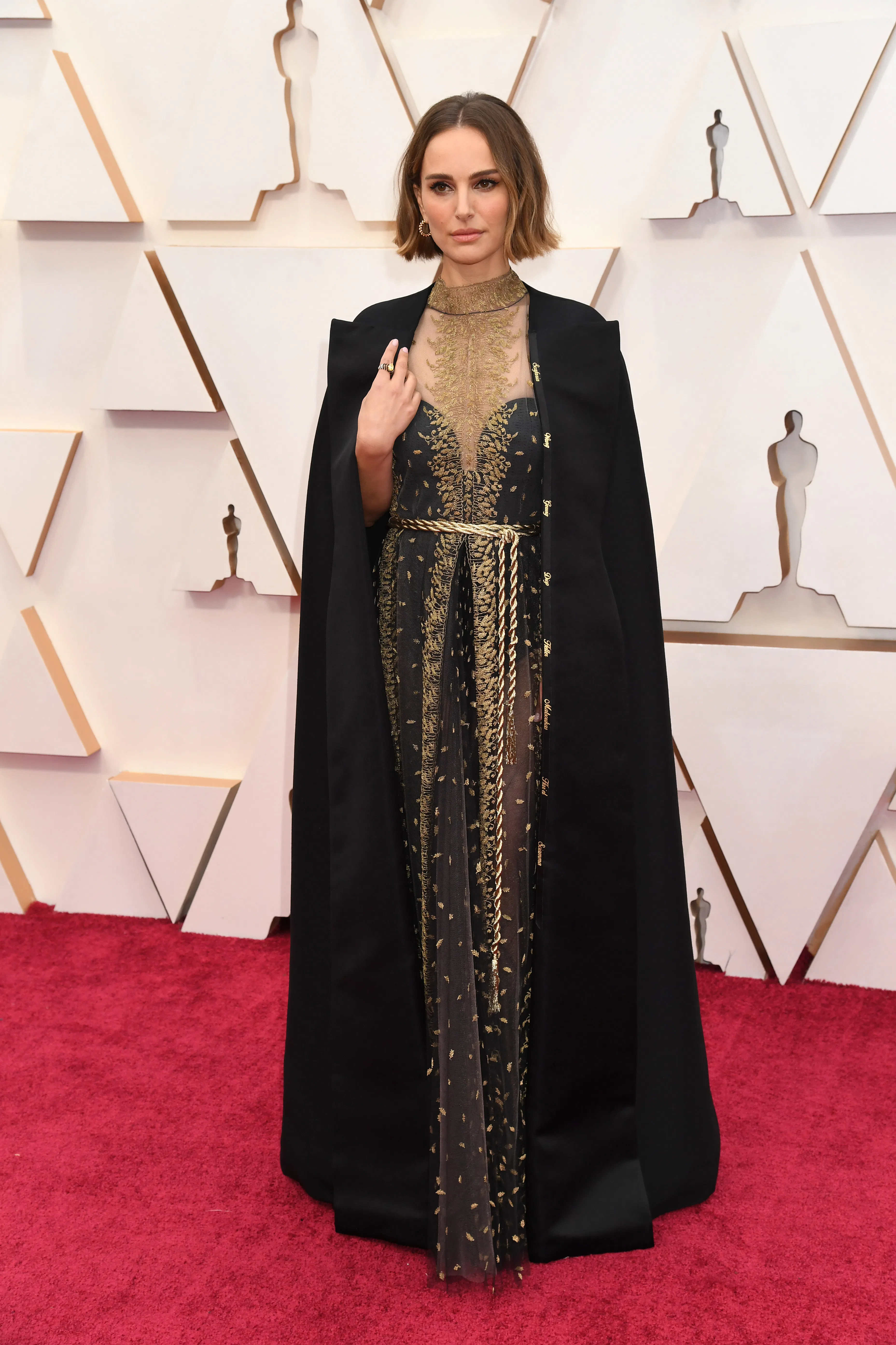 black and gold dress red carpet 2020 Oscars Best Dressed black and gold ball gown dress