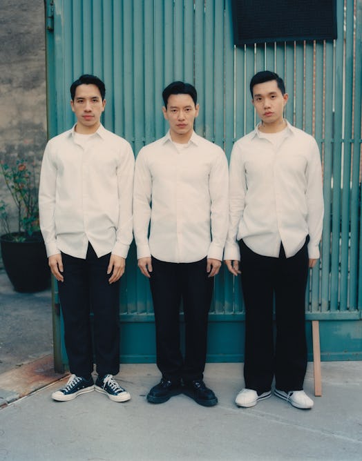 The Commission designers Huy Luong, Jin Kay, and Dylan Cao posing for a photo