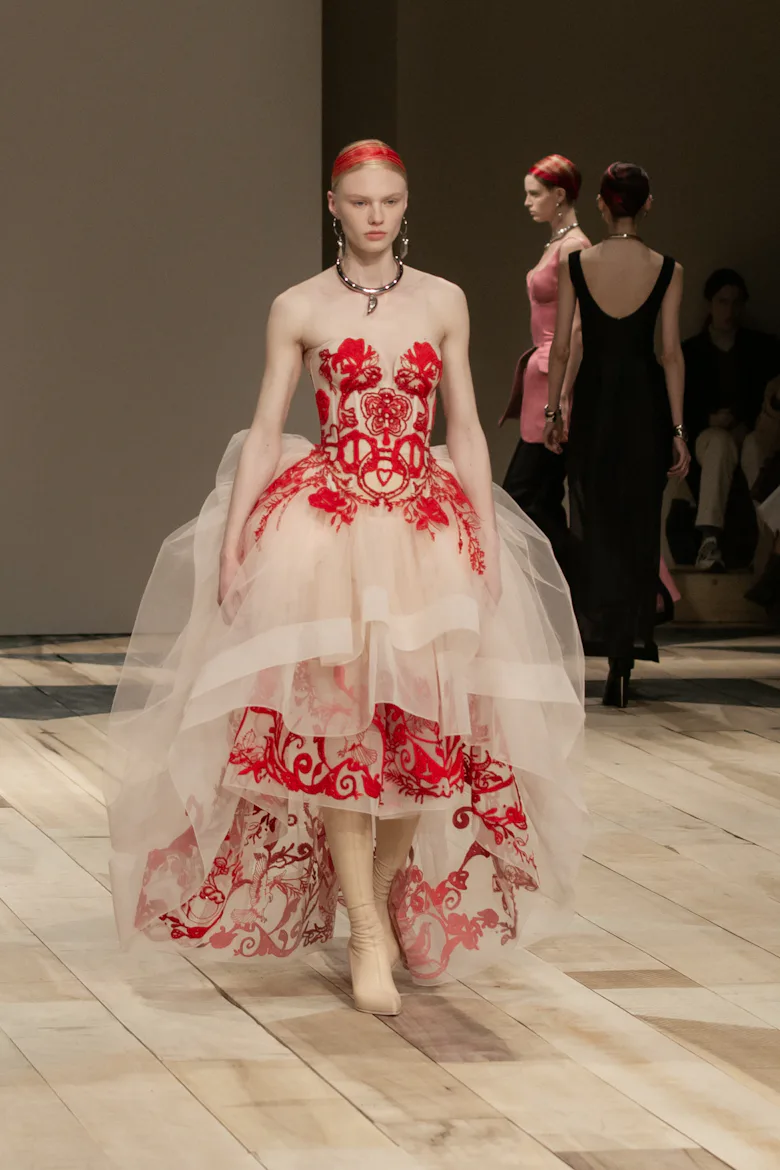 alexander mcqueen red dress runway Mcqueen couture