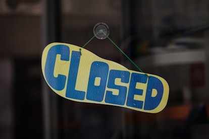 store closed sign on flip flop sole
