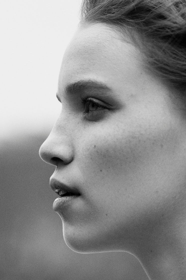 Closeup of a face of a young lady