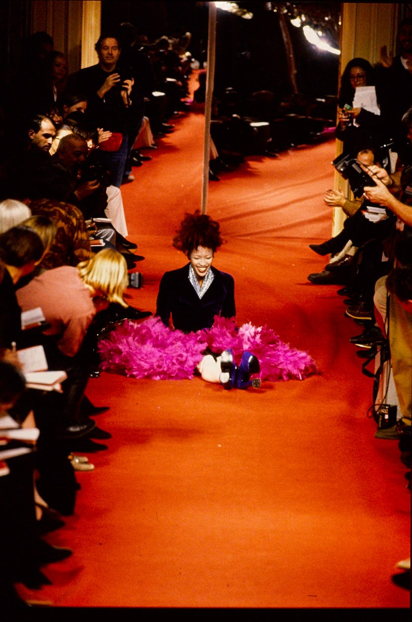 Naomi Campbell falls on the Vivienne Westwood runway