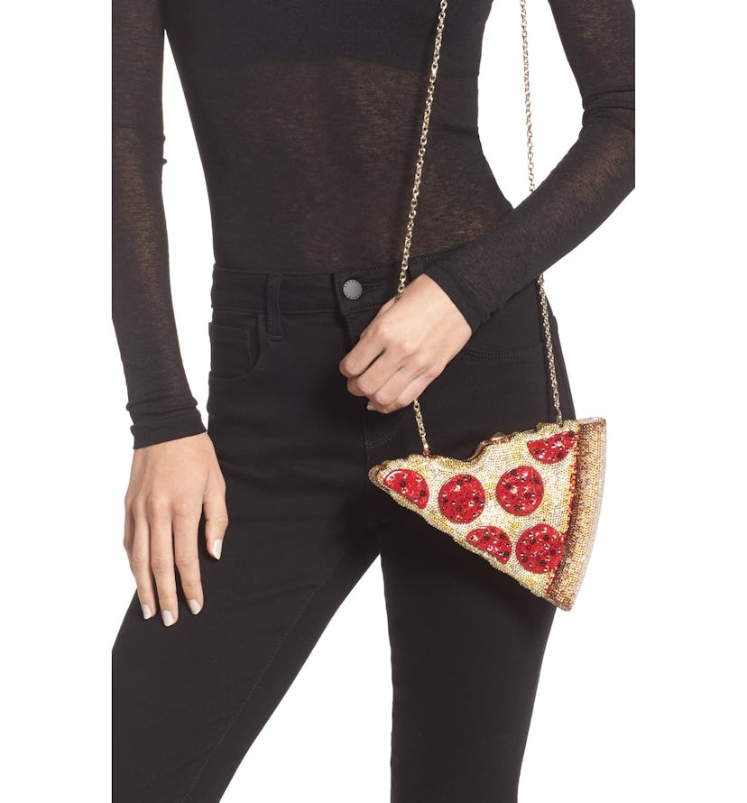 A pizza-shaped clutch on sale at Nordstrom