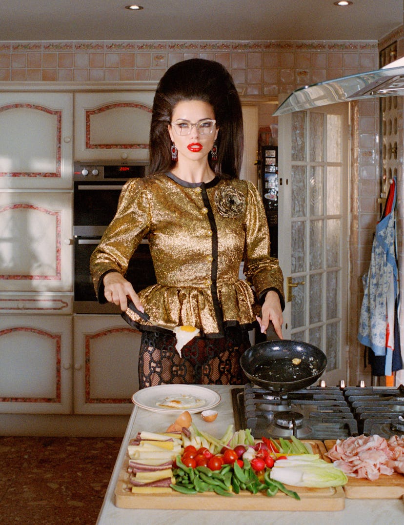Adriana Lima in the kitchen