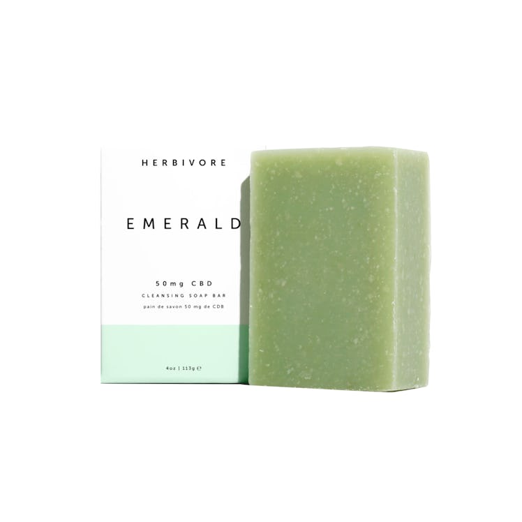 Herbivore Emerald CBD cleansing soap bar package