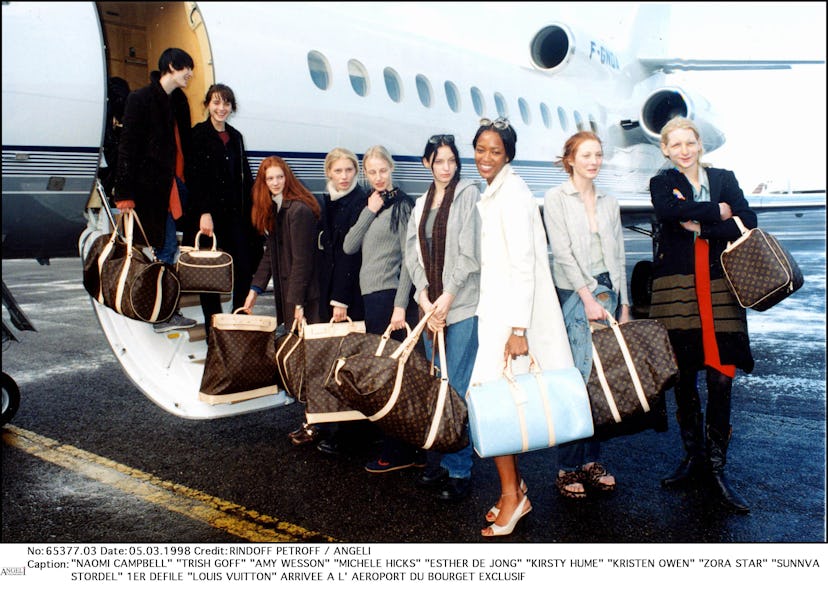 naomi campbell and models on louis vuitton plane